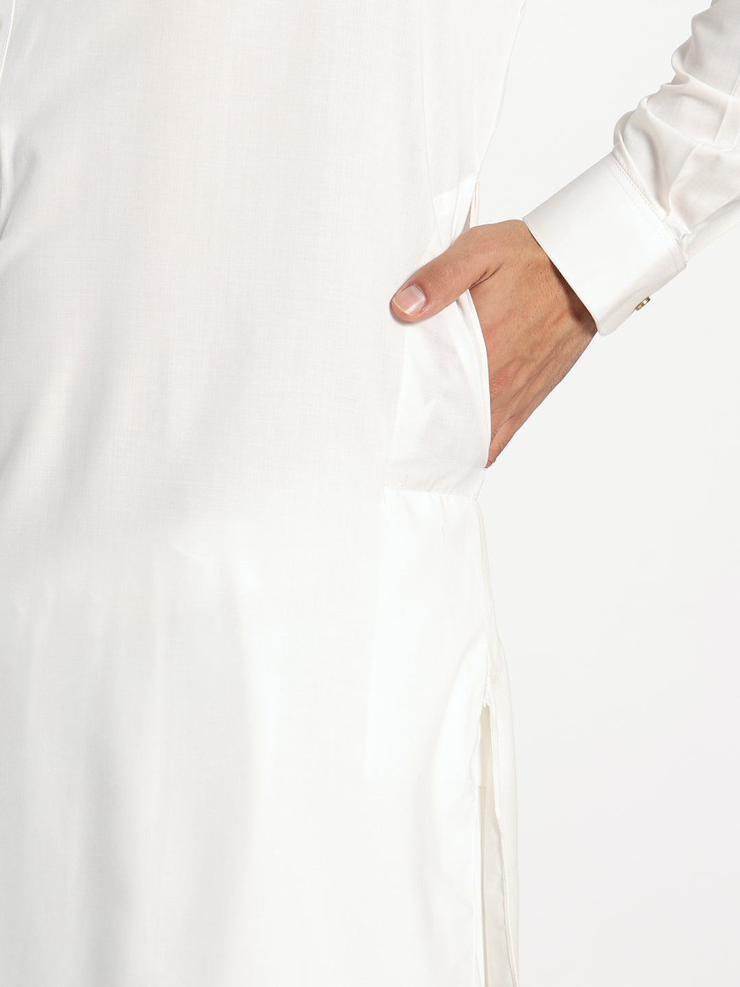 Pure White Boski Cotton Pathani Suit for men – The House of Pathan – view 6