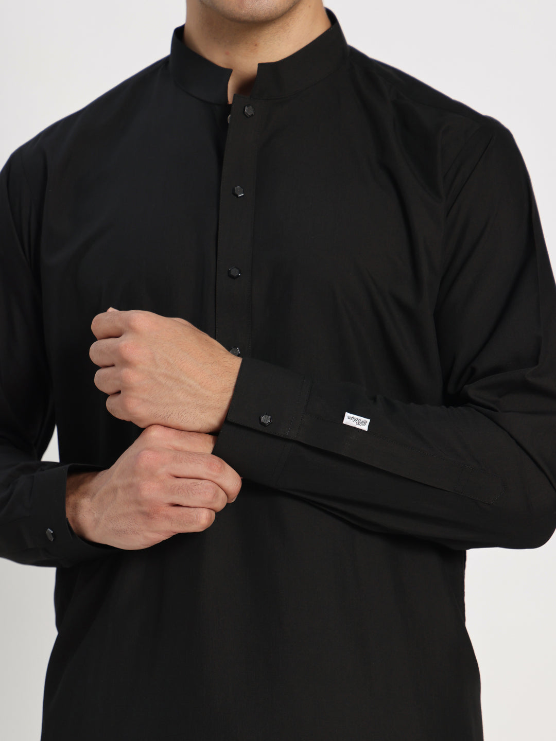 Black Boski Cotton Kurta Shalwar for men – The House of Pathan – view 6