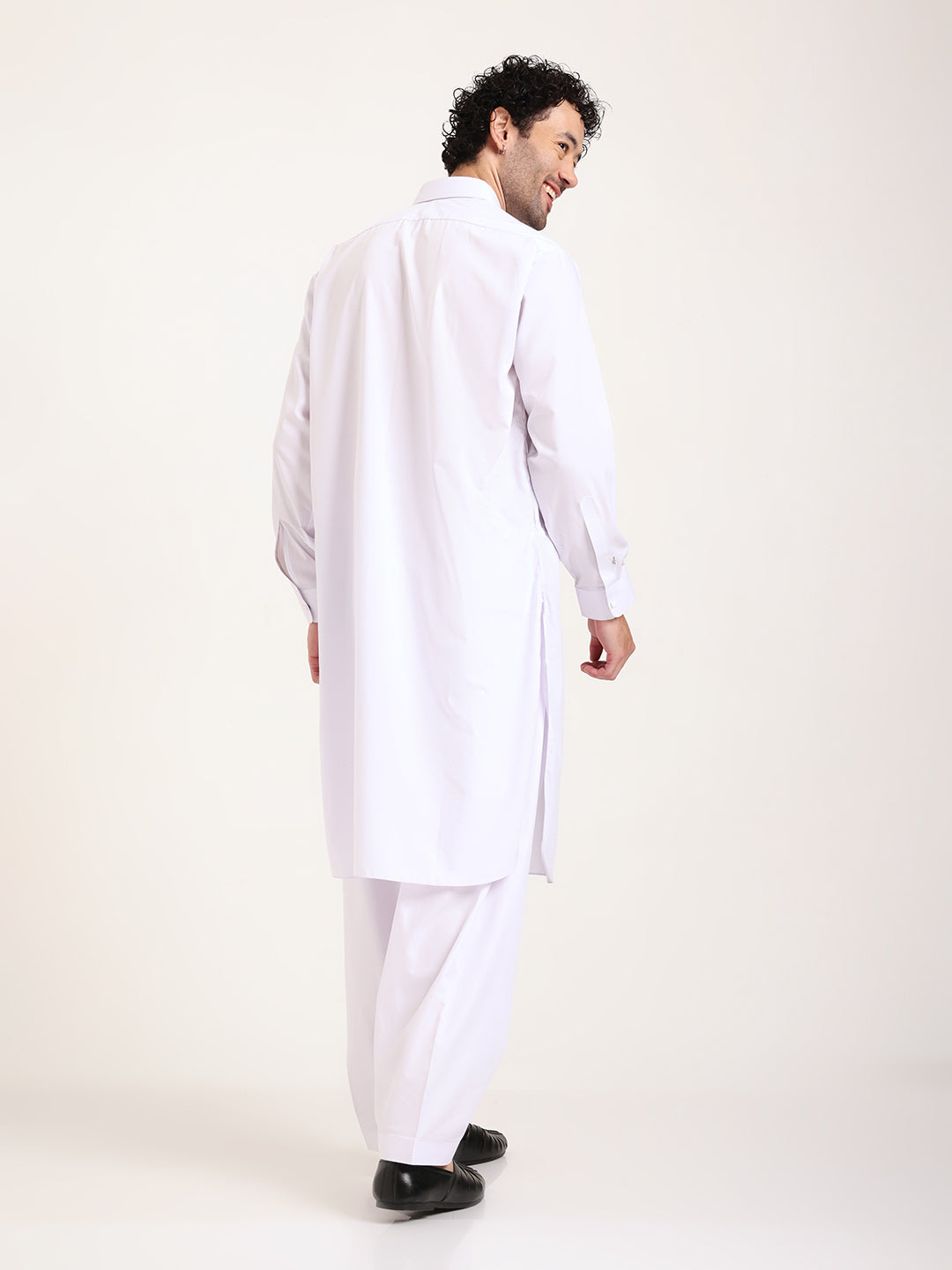 White Boski Cotton Pathani Suit for men – The House of Pathan – view 3