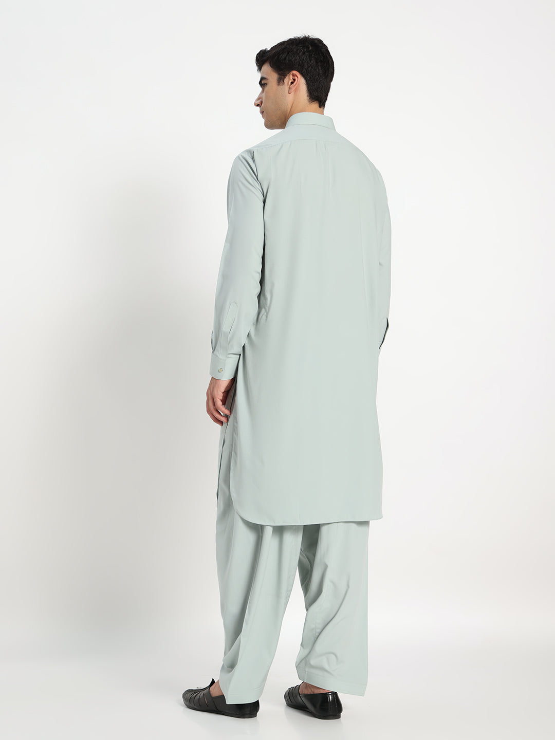 Powder Blue Boski Cotton Pathani Suit for men – The House of Pathan – view 2