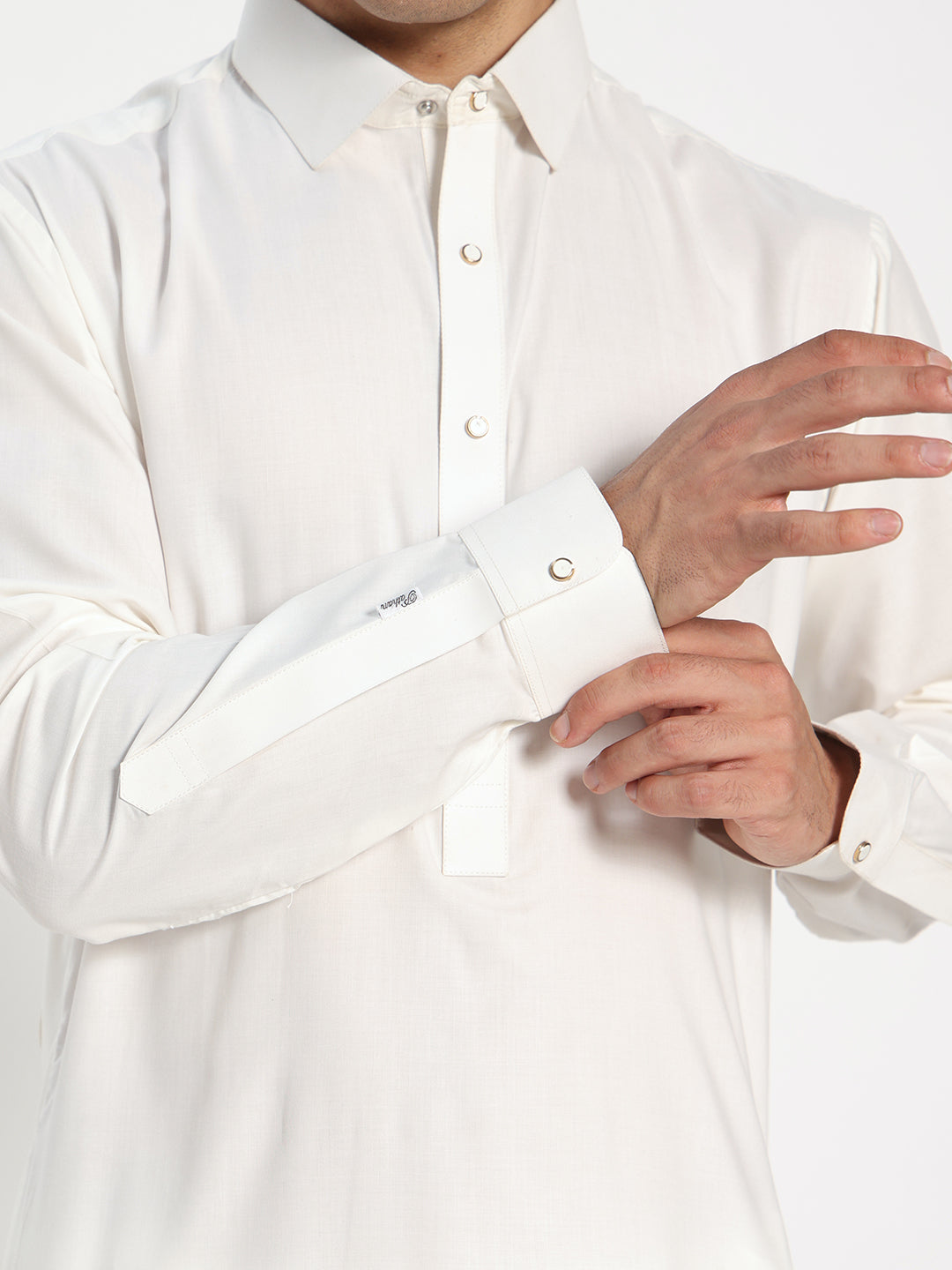 Pure White Boski Cotton Pathani Suit for men – The House of Pathan – view 5