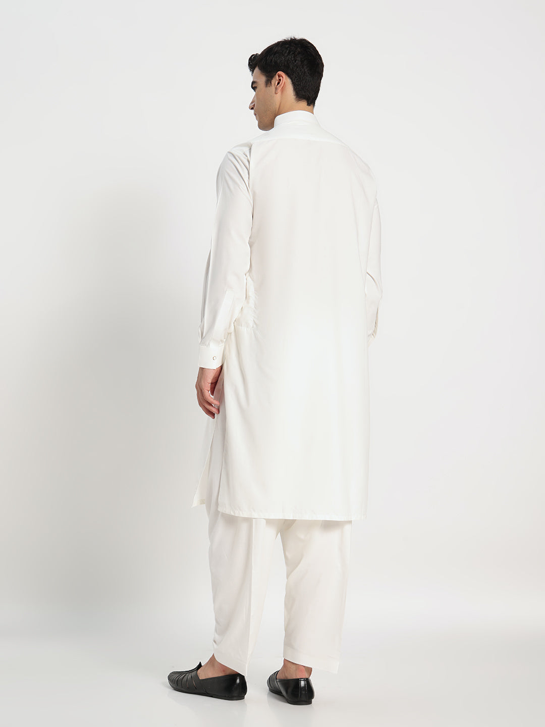 White Boski Cotton Kurta Shalwar for men – The House of Pathan – view 2
