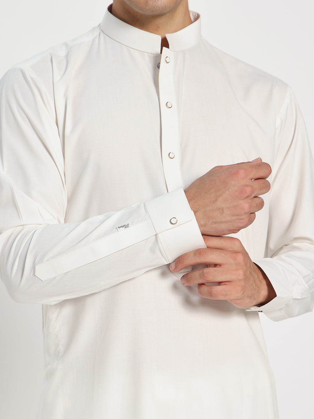 White Boski Cotton Kurta Shalwar for men – The House of Pathan – view 5