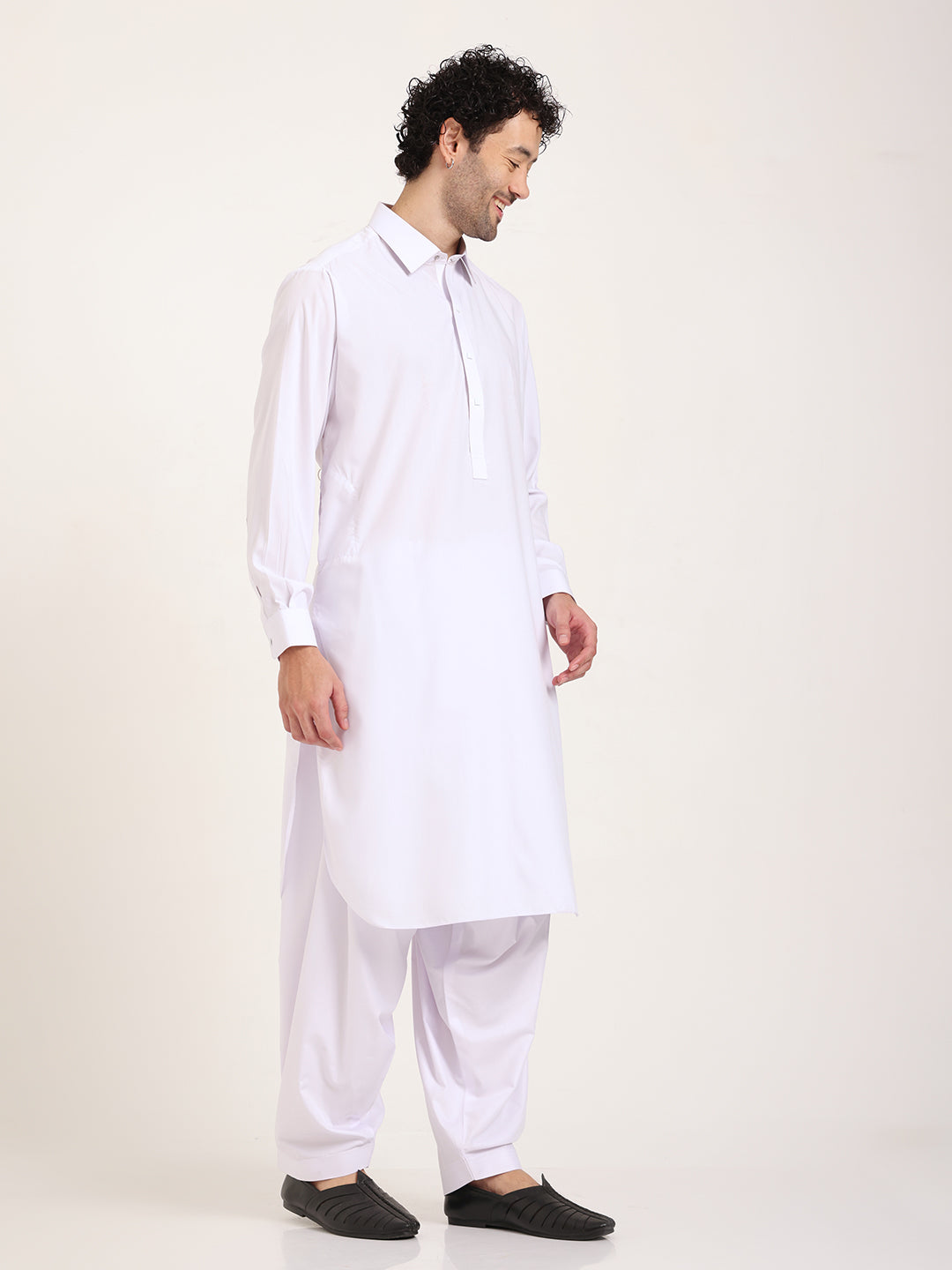 White Boski Cotton Pathani Suit for men – The House of Pathan – view 5
