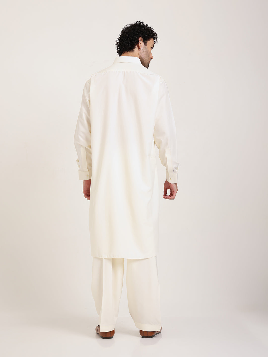 Off-White Boski Cotton Pathani Suit for men – The House of Pathan – view 3