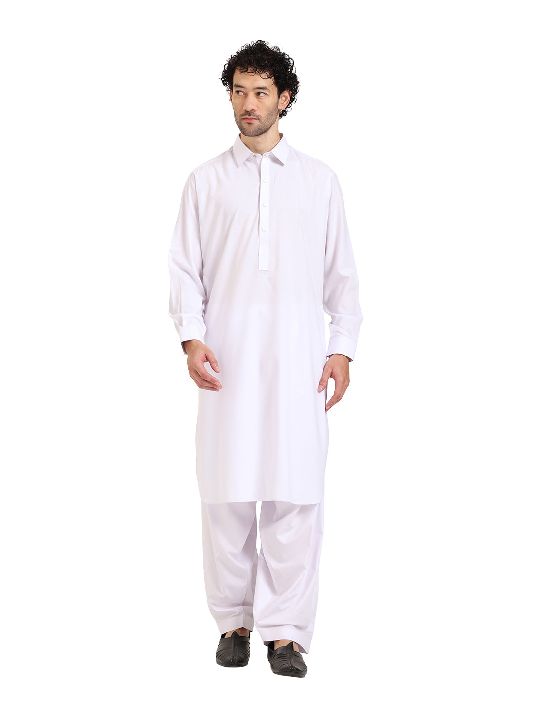 White Boski Cotton Pathani Suit for men – The House of Pathan – view 1
