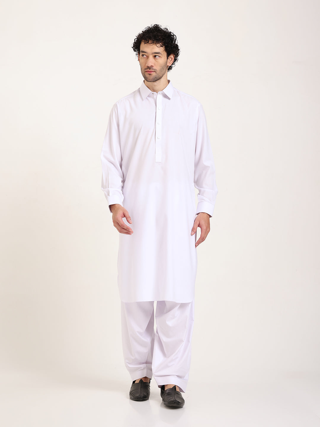 White Boski Cotton Pathani Suit for men – The House of Pathan – view 4