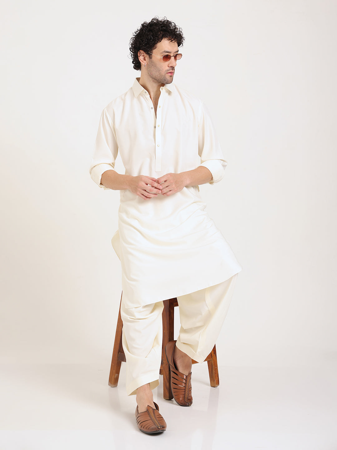 Off-White Boski Cotton Pathani Suit for men – The House of Pathan – view 9