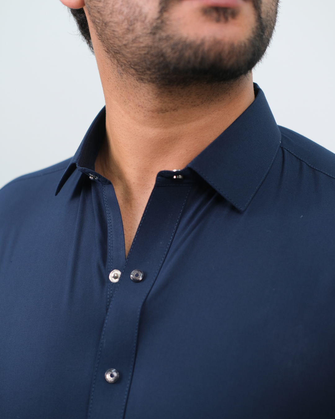 Navy Blue Premium Boski Cotton Pathani Suit for Men - Luxury Ethnic Wear | The House of Pathan