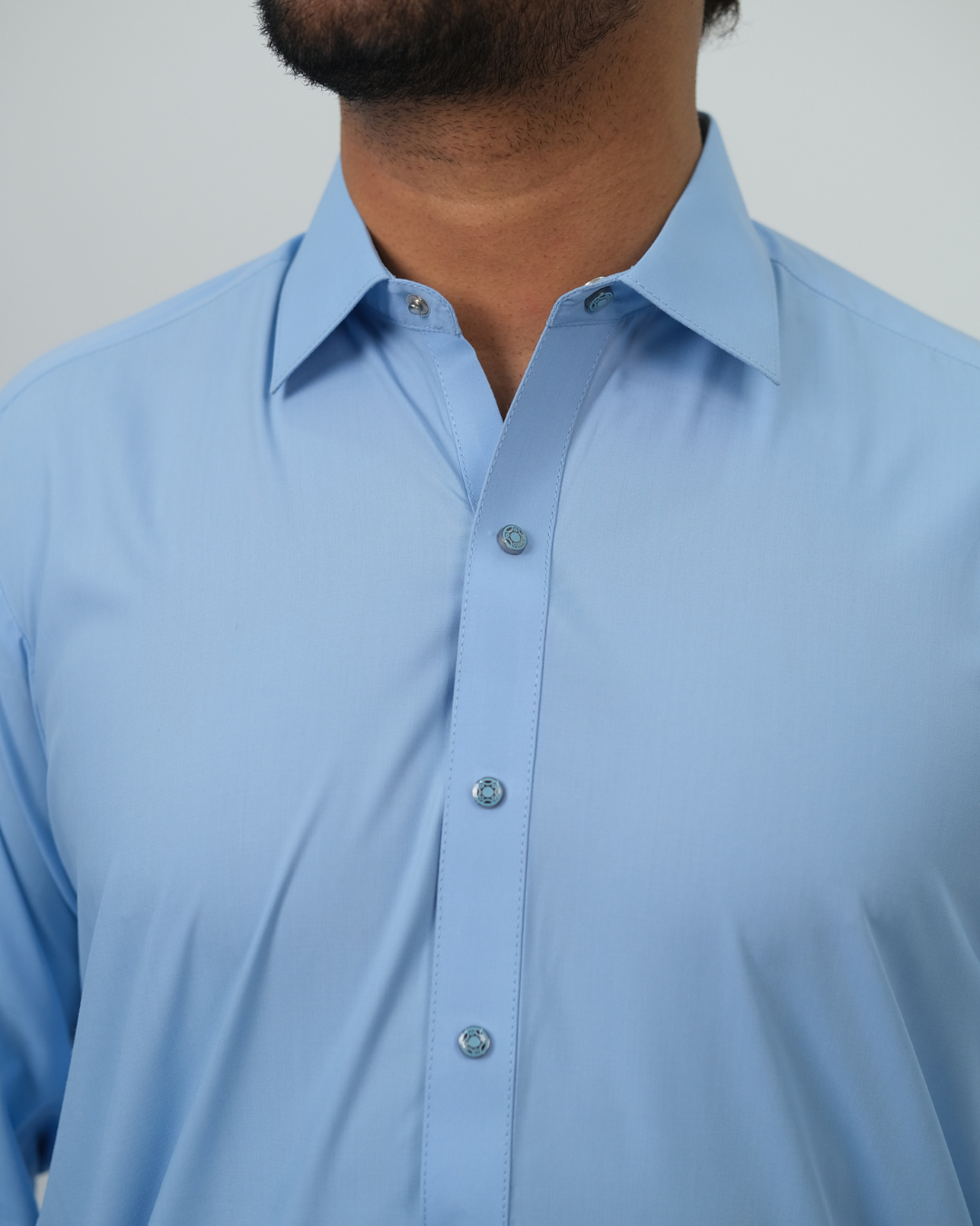 Sky Blue Premium Boski Cotton Pathani Suit for Men - Luxury Ethnic Wear | The House of Pathan