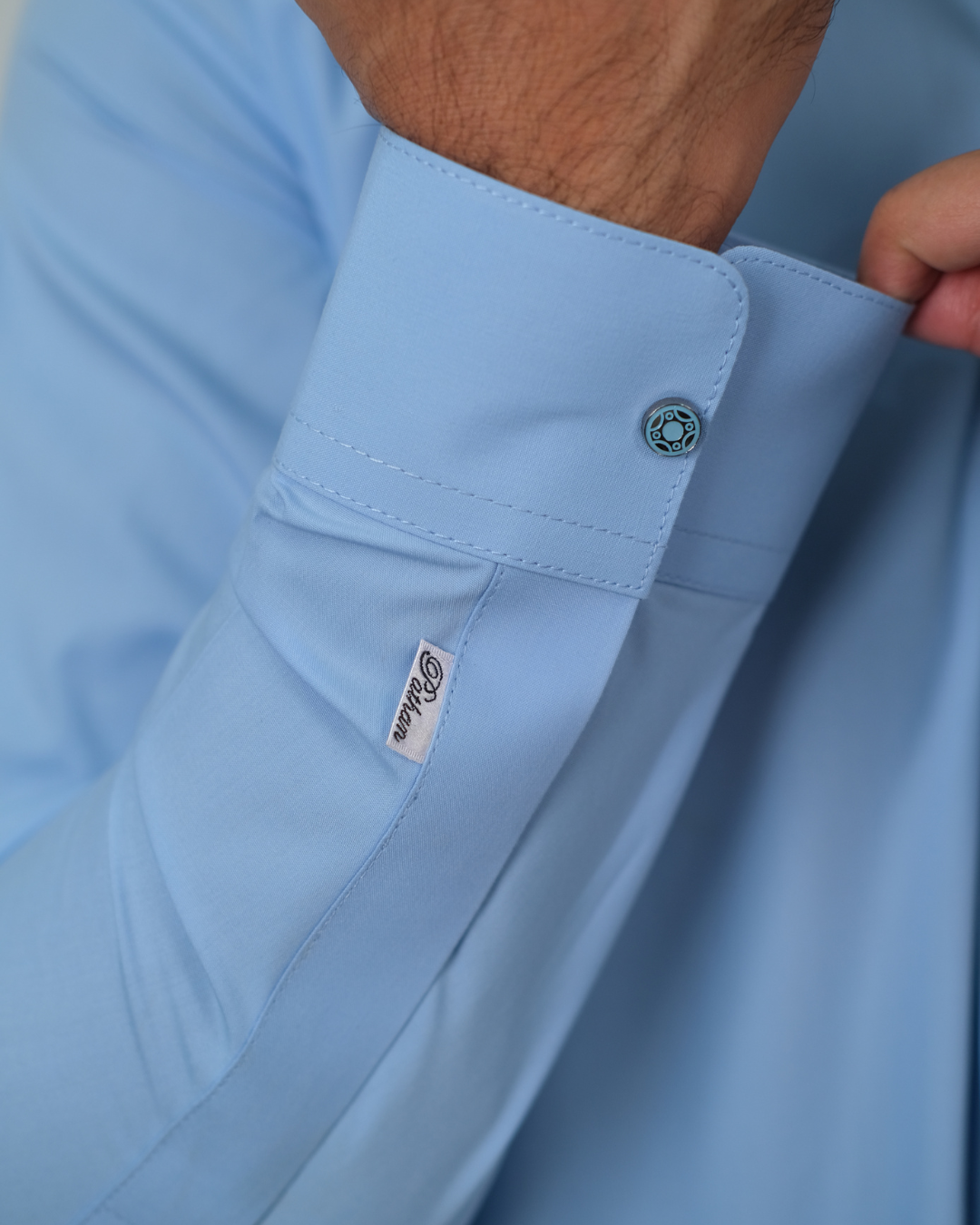 Sky Blue Premium Boski Cotton Pathani Suit for Men - Luxury Ethnic Wear | The House of Pathan