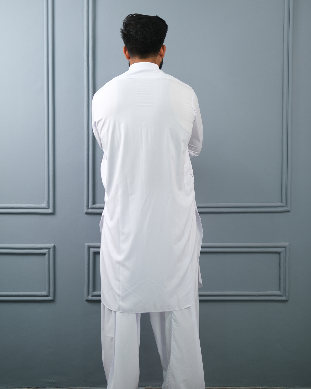 Pure White Premium Boski Cotton Pathani Suit for Men - Luxury Ethnic Wear | The House of Pathan