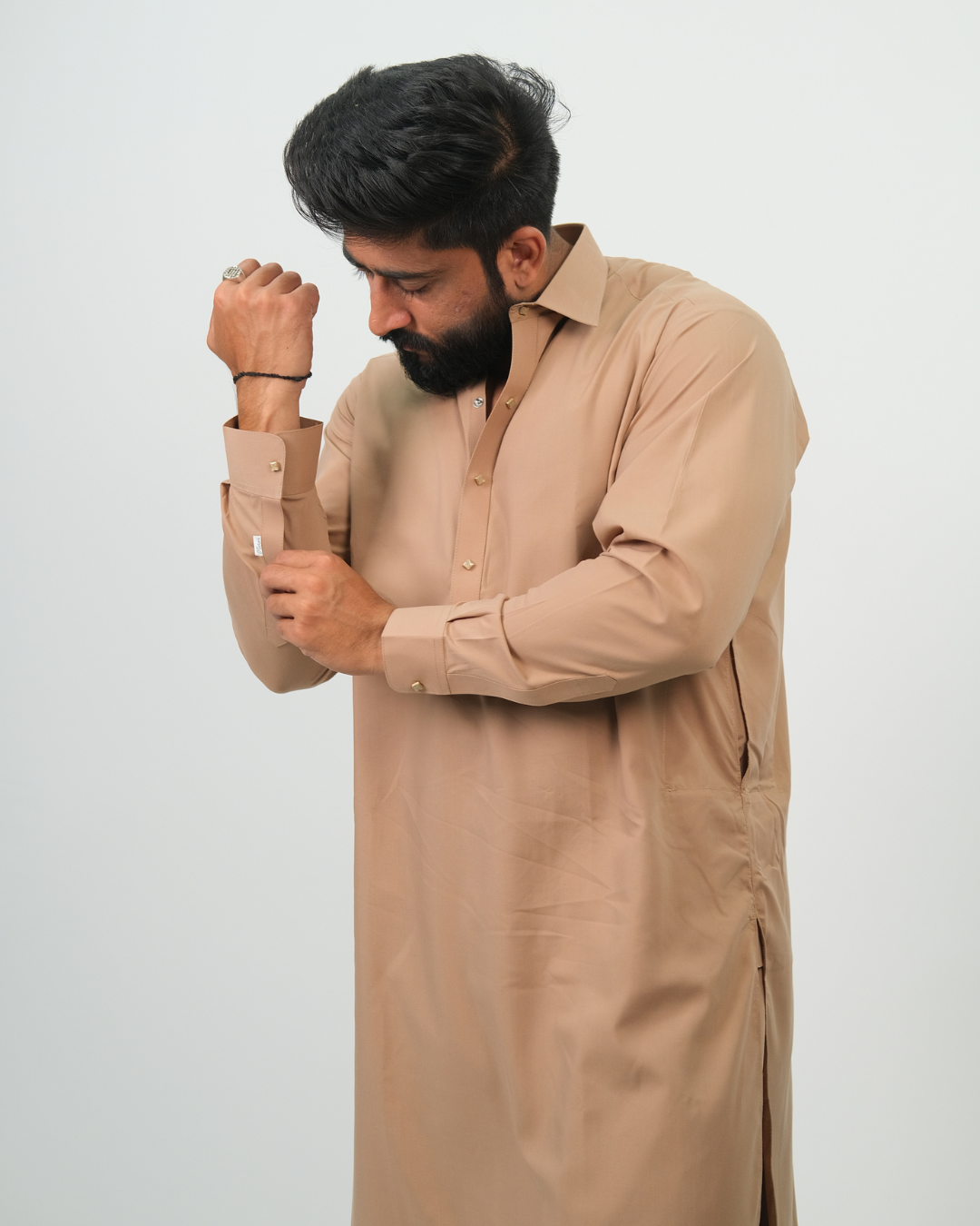 Camel Brown Premium Boski Cotton Pathani Suit for Men - Luxury Ethnic Wear | The House of Pathan