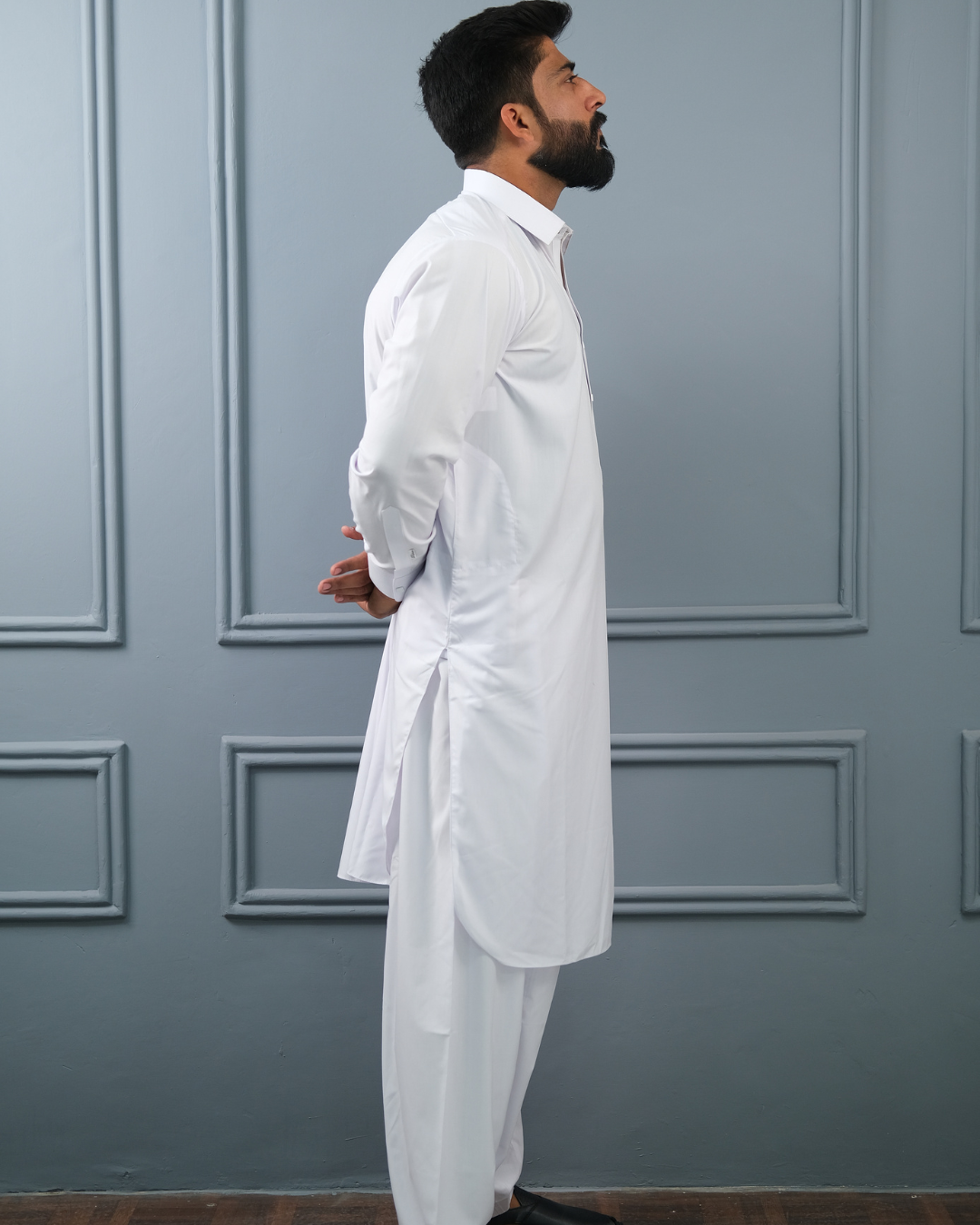 Pure White Premium Boski Cotton Pathani Suit for Men - Luxury Ethnic Wear | The House of Pathan