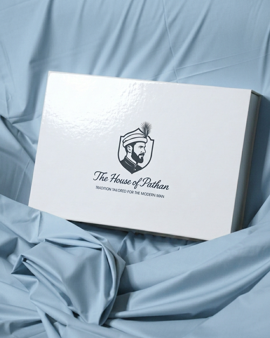 Premium Boski Unstitched Fabric for Men – Light Powder Blue | The House of Pathan