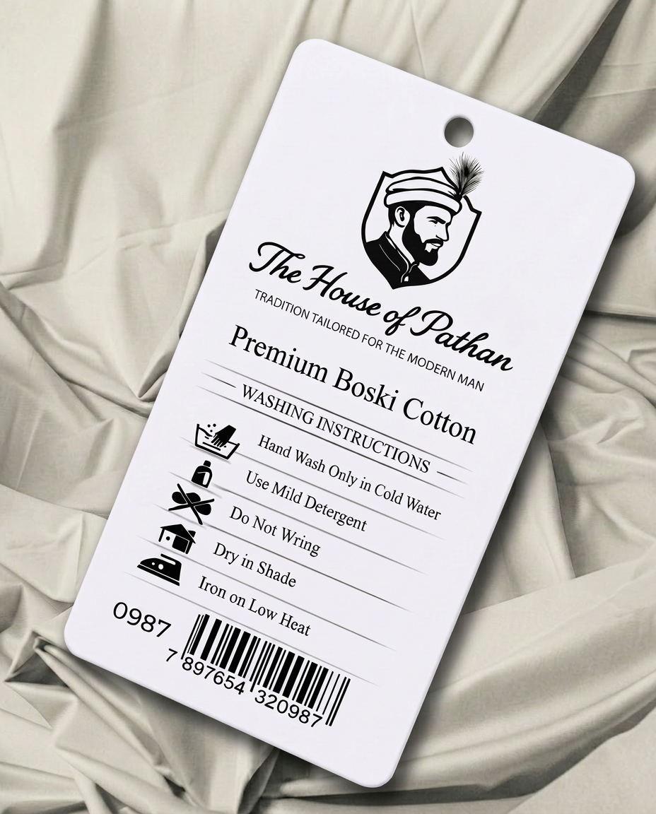 Premium Boski Unstitched Fabric for Men – Luxury Ivory Cream | The House of Pathan