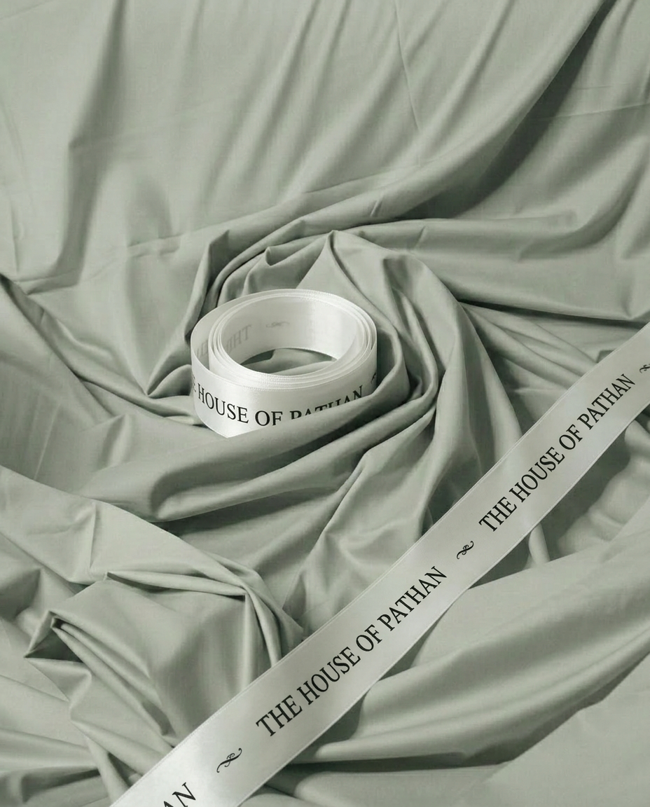 Premium Boski Unstitched Fabric for Men – Muted Sage Olive | The House of Pathan