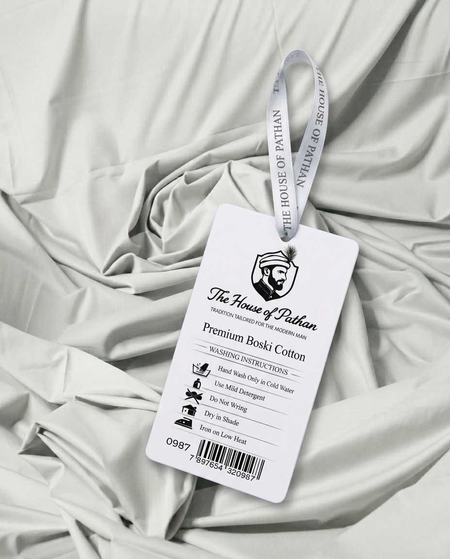 Premium Boski Unstitched Fabric for Men – Classic Off-White | The House of Pathan
