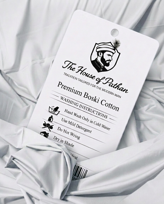 Premium Boski Unstitched Fabric for Men – Arctic Bright White | The House of Pathan