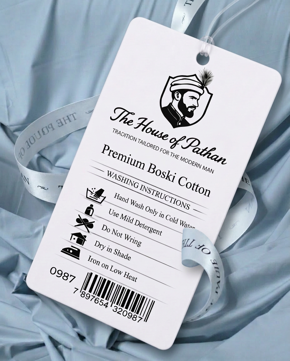 Premium Boski Unstitched Fabric for Men – Light Powder Blue | The House of Pathan